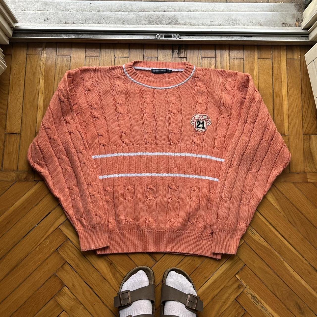 1980s Emporio Armani Knitted Jumper Orange L