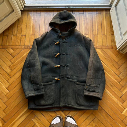 1985 CP Company Duffle Shearling Coat Black XL