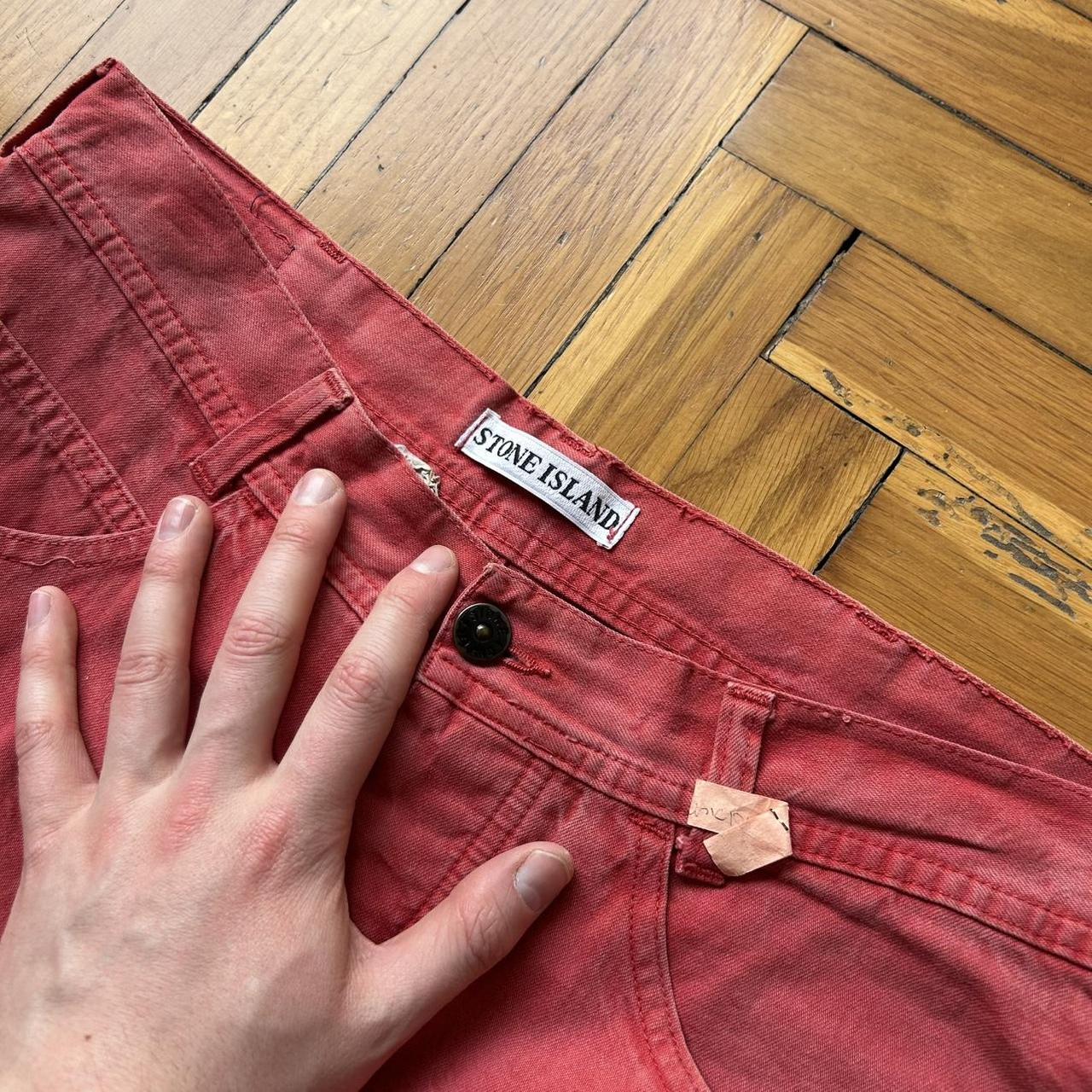 1990s Stone Island Marina Trousers Red 32W 28L