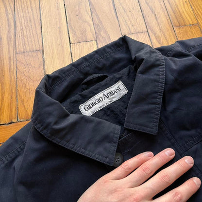 1980s Giorgio Armani Coat Navy XXL
