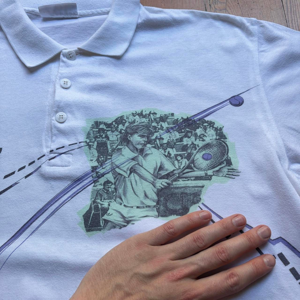 1980s Adidas Originals Stefan Edberg Polo Shirt L