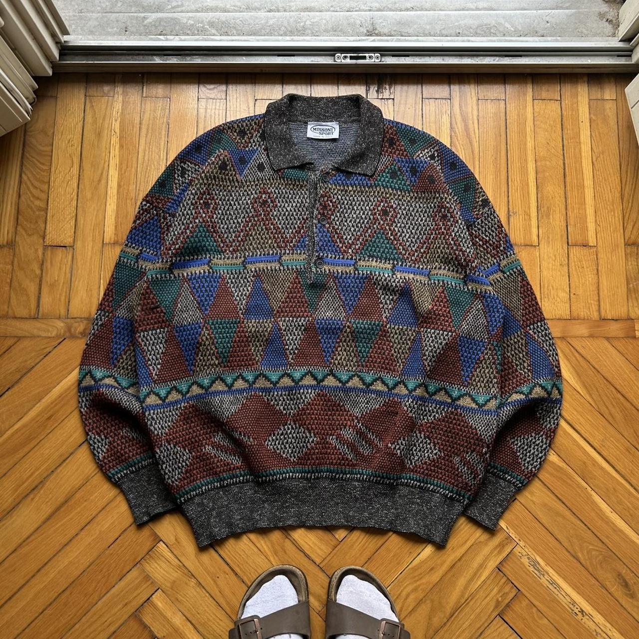 1990s Missoni Sport Collared Knitted Jumper XL