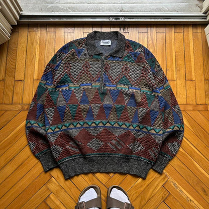 1990s Missoni Sport Collared Knitted Jumper XL