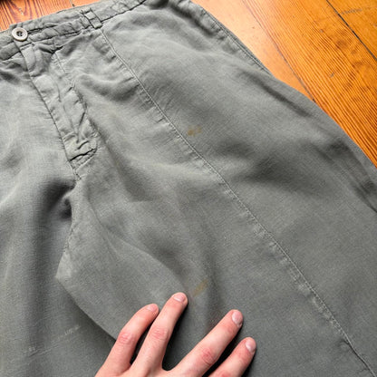 2000s Emporio Armani Linen Trousers 32W 30L