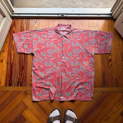 1980s CP Company Floral Polo Shirt L