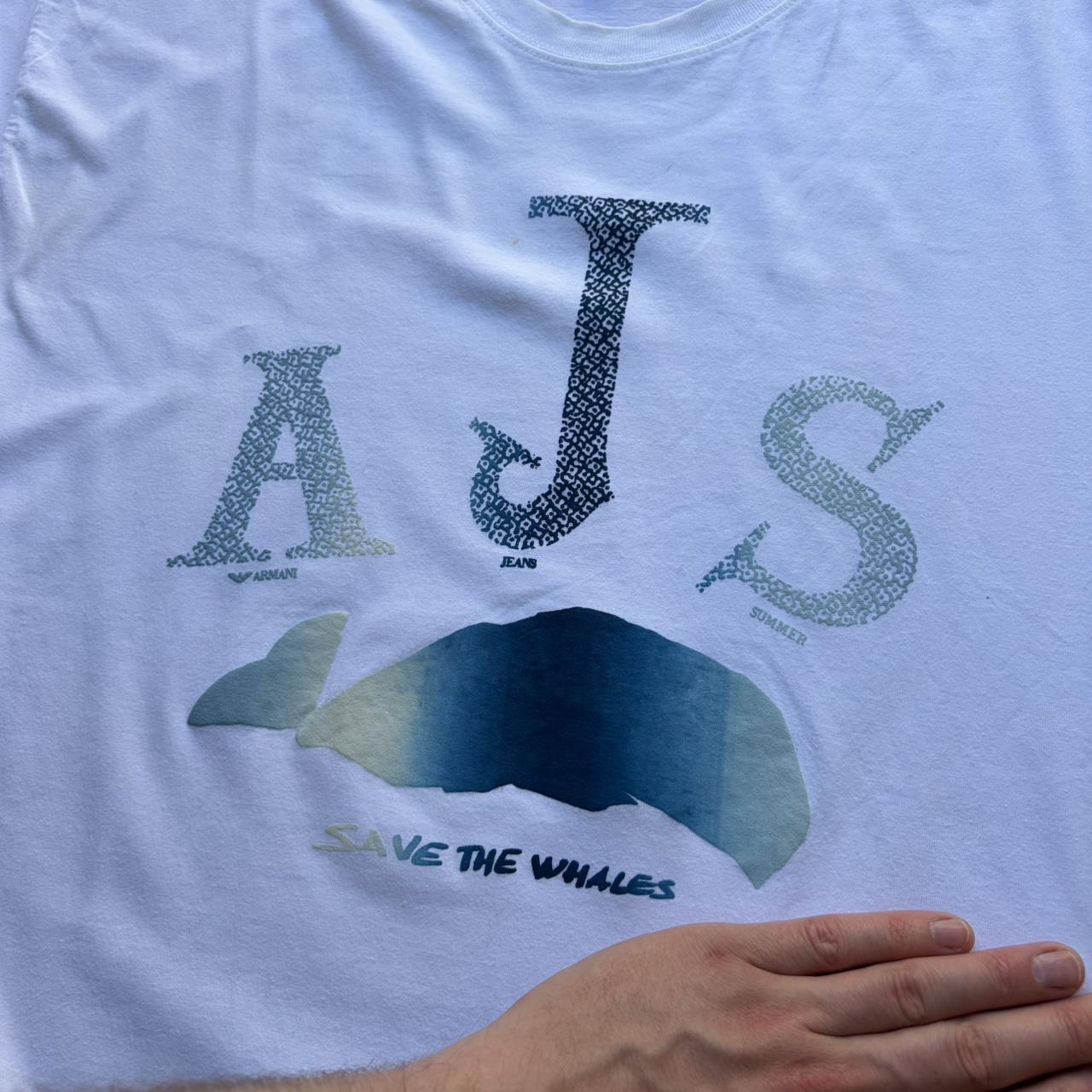1990s Armani Jeans Save The Whales T Shirt L