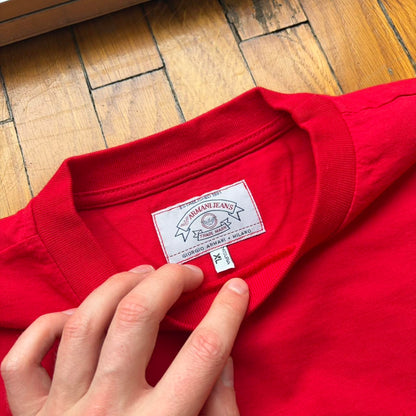 1990s Armani Jeans Basic T Shirt Red XL
