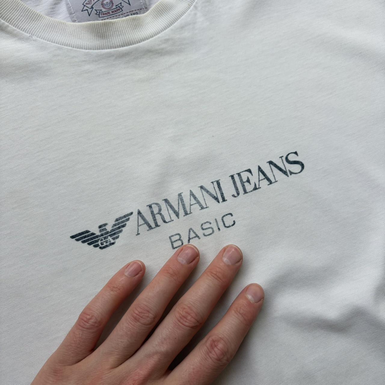 1990s Armani Jeans Basic T Shirt White L