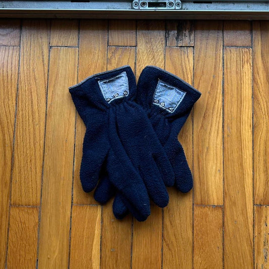 1990s Armani Jeans Fleece Gloves Navy OS