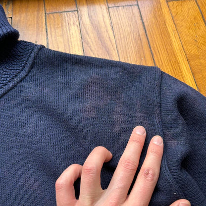 1990s Armani Jeans Roll Neck Sweatshirt Navy L