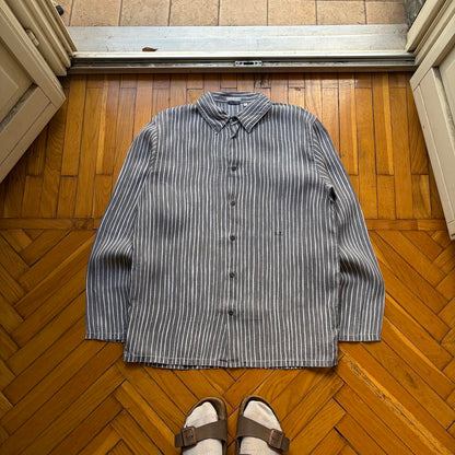 2000s Stone Island Linen Shirt Striped L