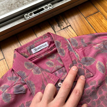 1980s BNWT Boneville Floral Shirt Pink L