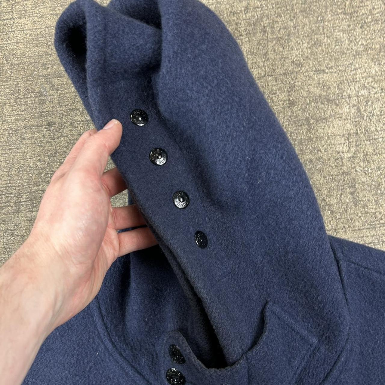 Vintage Stone Island Montgomery Duffle Coat Blue XL