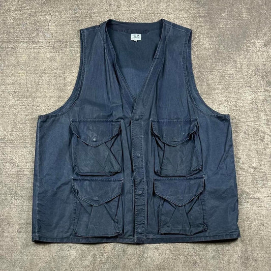 1994 CP Company Waxed Utility Vest Navy L