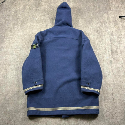 Vintage Stone Island Montgomery Duffle Coat Blue XL