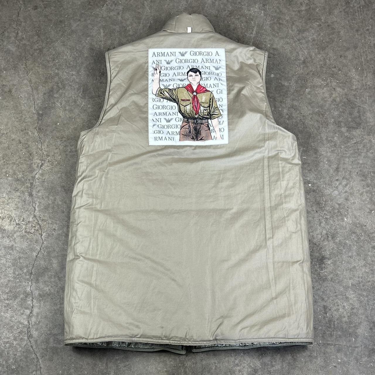 1980s Armani Reversible Down Gilet Khaki L