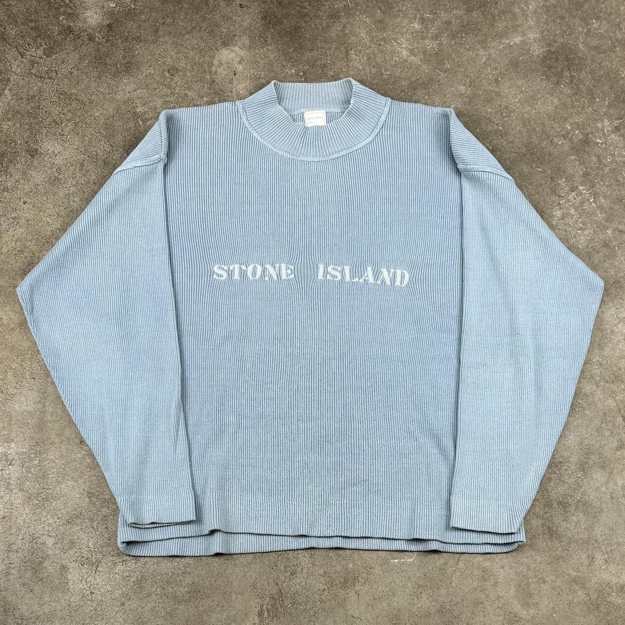 Vintage Stone Island Cotton Knitted Jumper Blue XL