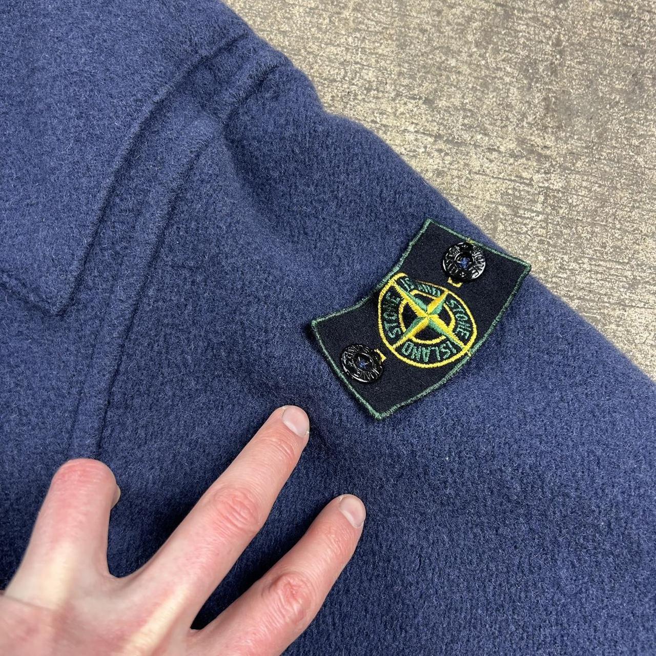 Vintage Stone Island Montgomery Duffle Coat Blue XL