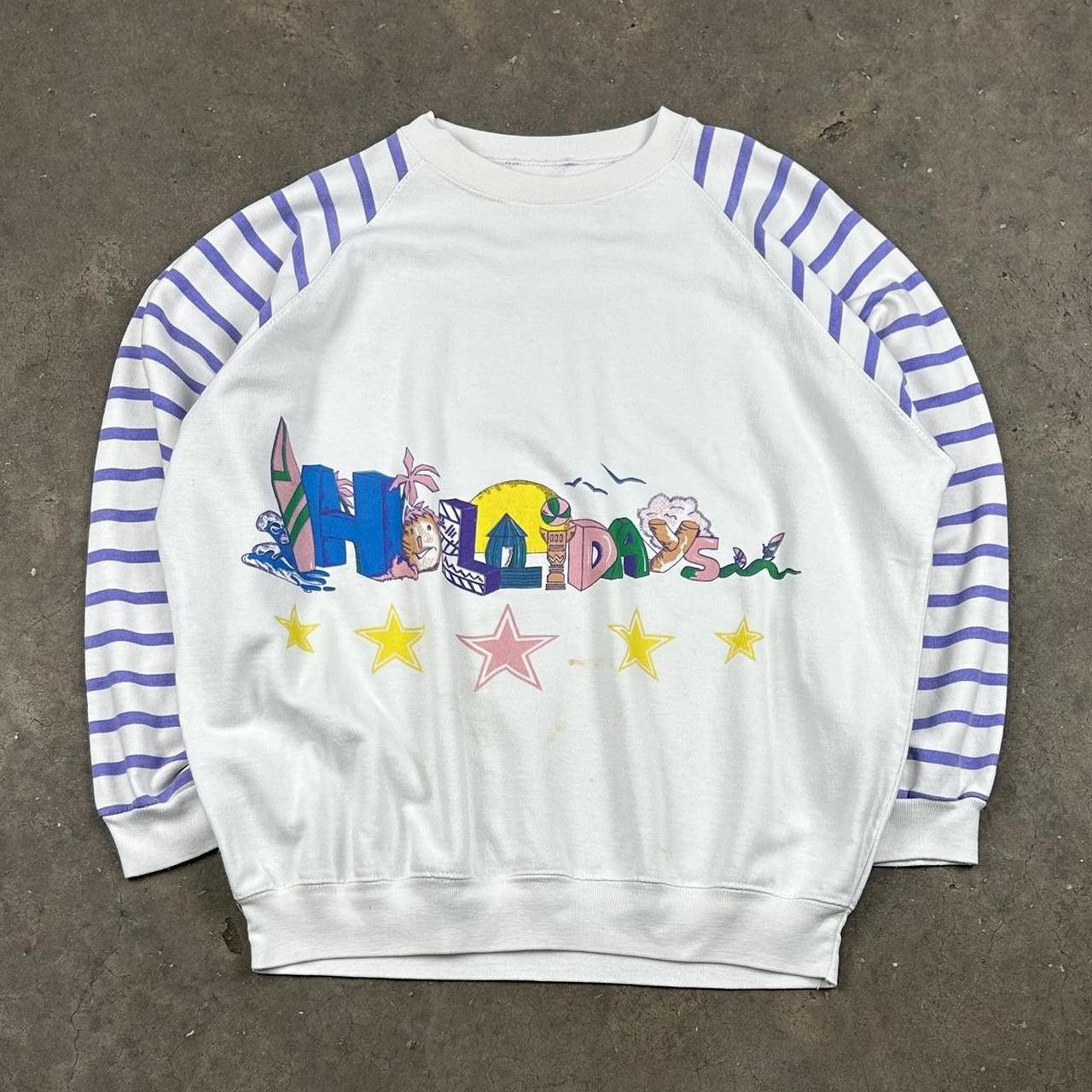 Vintage Funky Graphic Sweatshirt White M