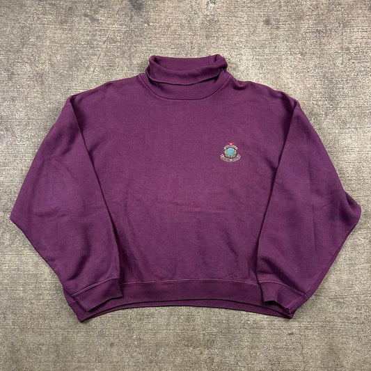 Vintage Armani Roll Neck Sweatshirt Purple L