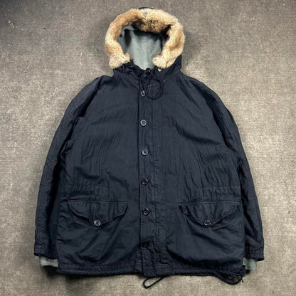 1993 CP Company Rubber Wool Jacket Black XL