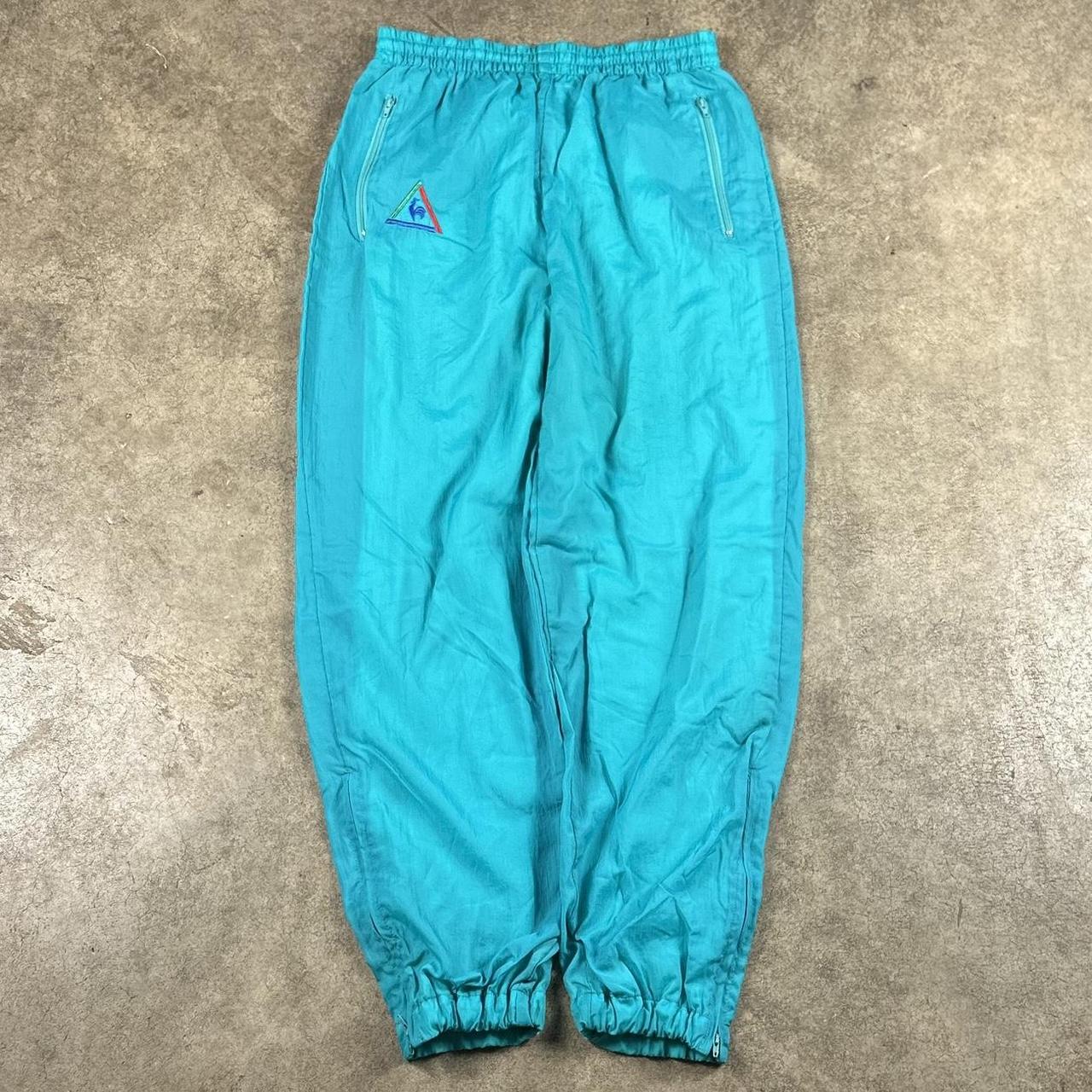 Vintage Le Coq Sportif Tracksuit Bottoms Turquoise S